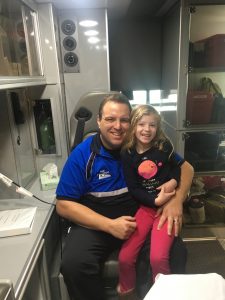 Hannah Reif, 7, will likely receive gene therapy surgery this summer to cure her vision loss caused by LCA-RPE65. Pictured: Hannah and her dad Christopher.