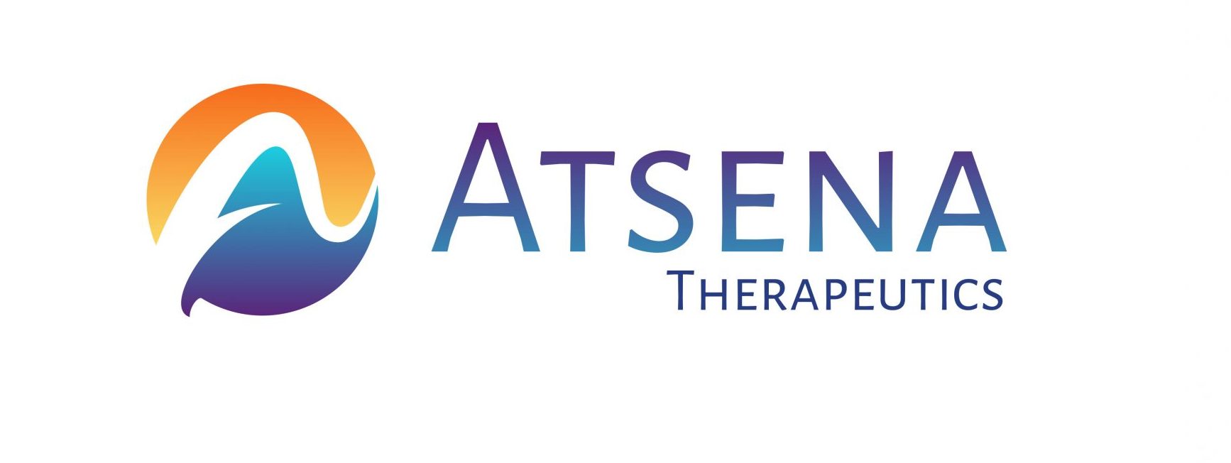 blue and orange logo with name Atsena Therapeutics